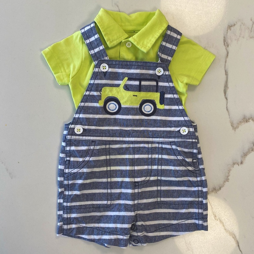 NWOT 2-Piece Overalls & polo-style Shirt